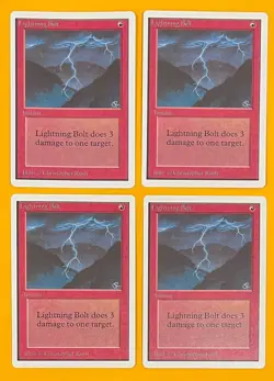 MTG LIGHTNING BOLT (x4) Unlimited (OldManMTG 013-322) - Image 1