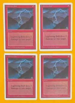 MTG LIGHTNING BOLT (x4) Unlimited (OldManMTG 013-323) - Image 1