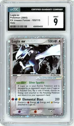 Pokemon Lugia EX #105 EX Unseen Forces CGC 9 Mint - Image 1