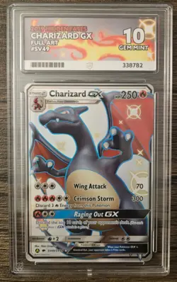 Pokemon Charizard GX Hidden Fates Full Art #SV49 ACE 10 Gem Mint - Image 1