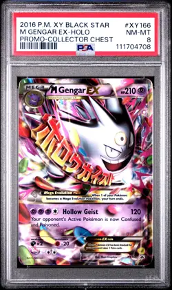 2016 POKEMON XY BLACK STAR PROMO COLLECTOR CHEST #XY166 M GENGAR EX PSA 8 - Image 1