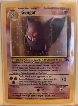 Pokemon TCG Gengar Fossil 5/62 Holo 1999-2000 Wizards Base Set Copyright Holo. - Image 1