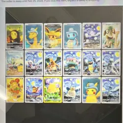 Pokemon Custom Art Card Lot Starry Night Style Mewtwo Pikachu Charizard 18 - Image 1