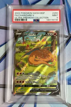 Pokemon Charizard v SWSH260 BSP Ultra-Premium Card 2022 - PSA9 - Image 1