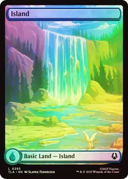 Foil 4x Avatar Full Art Island Land, Magic the Gathering Land, 4 Pack, 293 - Image 1