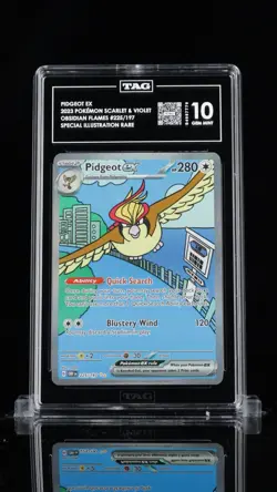 Pokemon Pidgeot ex 225/197 Obsidian Flames SIR Holo TAG 10 #02 PSA - Image 1