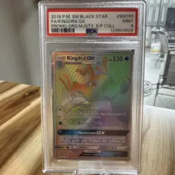 2018 POKEMON SM BLACK STAR PROMO #SM155 FULL ART/KINGDRA GX PSA 9 - Image 1