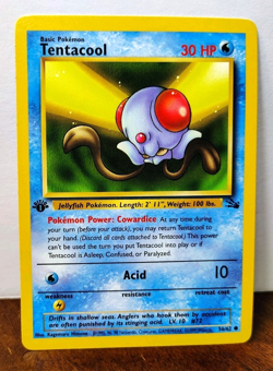 POKEMON TENTACOOL 56/62 1ST EDITION FOSSIL LP - Image 1