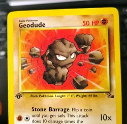 POKEMON GEODUDE 47/62 1ST EDITION FOSSIL MP-LP - Image 5