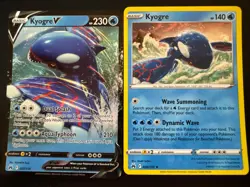 Pokemon Kyogre 036/159 Kyogre V 037/159 Crown Zenith Holo Set - Image 1