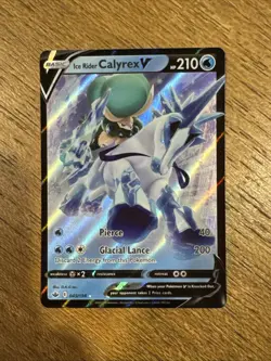 Pokemon Ice Rider Calyrex V 045/198 Sword Shield Chilling Reign Ultra Rare Holo - Image 1