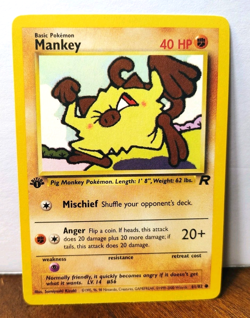 POKEMON MANKEY 61/82 1ST EDITION TEAM ROCKET NM NEAR MINT - Image 1