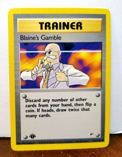 POKEMON BLAINE'S GAMBLE 121/132 1ST EDITION TRAINER GYM HEROES MP - Image 1