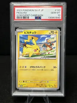 PSA10 GEM Pikachu 120/SV-P Promo 2023 Gym Event Japan Exclusive Pokemon Card #01 - Image 1