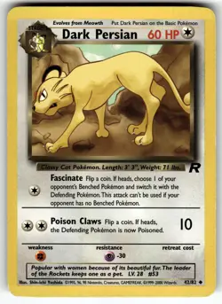 Dark Persian 42/82 Team Rocket LP Pokemon Card TCG - Image 1