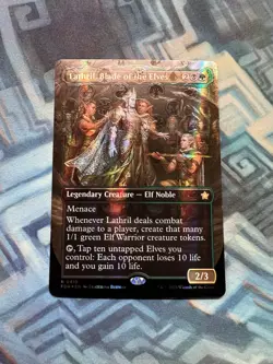 MTG Borderless Mana Foil Lathril, Blade of the Elves NM Unplayed Foundations - Image 2