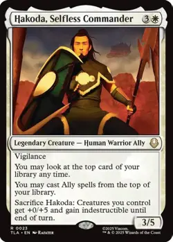 MTG Hakoda Selfless Commander Avatar Rare Legendary Creature NM - Image 2