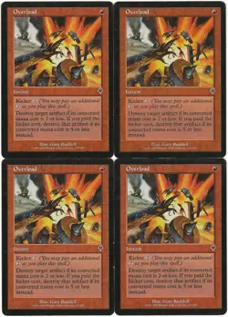 MTG Overload x4 Invasion Common LP Playset - Image 1