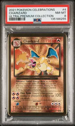 2021 POKEMON CELEBRATIONS ULTRA-PREMIUM COLLECTION #4 CHARIZARD PSA 8 - Image 1