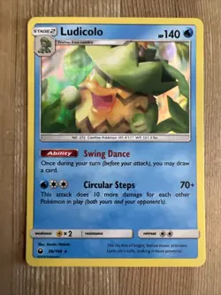 Pokemon TCG Ludicolo Sun & Moon: Celestial Storm 38/168 Holo Holo Rare NM - Image 1