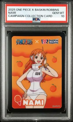 PSA 10 Nami One Piece x Baskin Robbins Collection Card 2025 GEM MT - Image 1