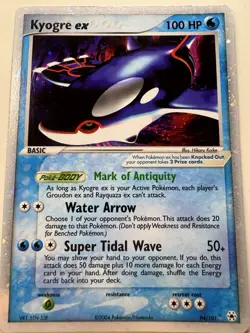 Pokemon 2004 Kyogre EX TCG Holo Ultra Rare Card Hidden Legends 94/101 Nm - Image 1