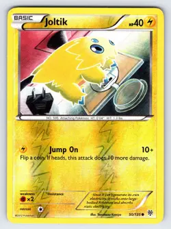Joltik 50/135 2012 B&W Plasma Storm Pokemon Card Komiya Artwork Reverse Holo Mp - Image 1