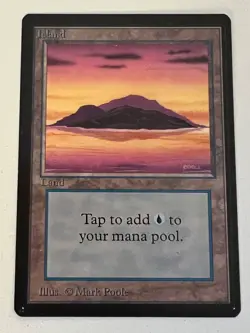 Magic the Gathering MTG Island v.2 (Gold) Beta NM (Beta Bob) - Image 1