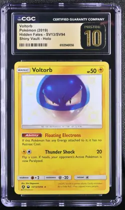 Voltorb Shiny Vault Holo CGC 10 Pristine (2019) Pokemon Hidden Fates #SV13/SV94 - Image 1