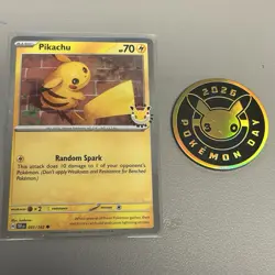 Pikachu 051/162 (Pokemon Day 2026) And 2026 Pikachu 30 Year Coin Read Descrip. - Image 1