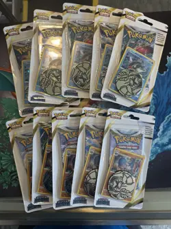 Pokemon Silver Tempest Checklane Blisters Sleeved New Factory Sealed 10 Packs - Image 1
