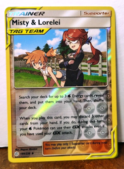 POKEMON MISTY & LORELEI 199/236 REVERSE HOLO COSMIC ECLIPSE TAG TEAM MP - Image 1