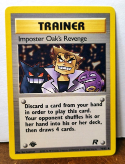 POKEMON IMPOSTER OAKS REVENGE 76/82 1ST EDITION TRAINER TEAM ROCKET LP-NM GENGAR - Image 1