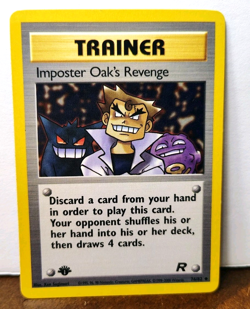 POKEMON IMPOSTER OAKS REVENGE 76/82 1ST EDITION TRAINER TEAM ROCKET LP GENGAR - Image 1