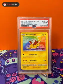 PSA 8 ⚡ 2017 POKEMON SM BLACK STAR PROMO I CHOOSE YOU! #SM108 ASH'S PIKACHU - Image 1