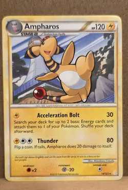 Ampharos HeartGold & SoulSilver 14/123 Rare non-holo NM - ungraded Pokemon Card - Image 1