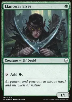 MTG Magic the Gathering Llanowar Elves (168/296) Dominaria LP - Image 1