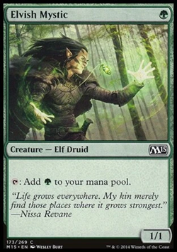 MTG Magic the Gathering Elvish Mystic (173/298) Magic 2015 LP - Image 1