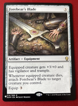 MTG Magic the Gathering Forebear's Blade (214/296) Dominaria NM - Image 1