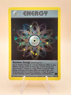 Rainbow Energy Holo Rare Team Rocket 17/82 Pokemon Card - WOTC 1999 - Image 1