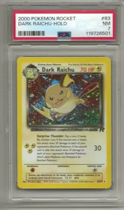 DARK RAICHU - 2000 Nintendo - Pokemon - Rocket Holo #83/82 - Graded 7 (2505a) - Image 1