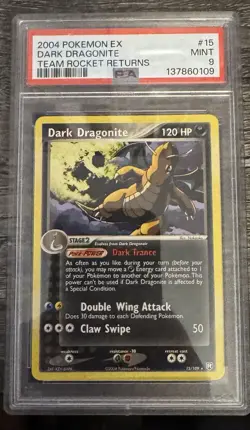 2004 POKEMON EX DARK DRAGONITE TEAM ROCKET RETURNS PSA 9 - Image 1