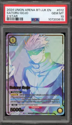 Union Arena Satoru Gojo 2 Star BT/JJK EN #012 PSA 10 Gem Mint - Image 1