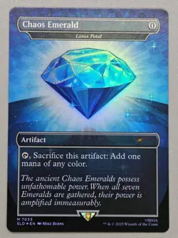 MTG Secret Lair x Sonic 7033 Chaos Emerald Blue Rainbow Foil Chase - Image 1