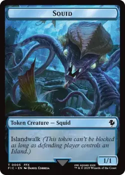 4x Squid/Spirit Token, Final Fantasy Tokens, MTG, 4 pack, Magic the Gathering - Image 1