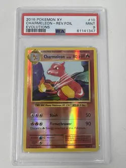 2016 Pokemon TCG XY Evolutions #10 Charmeleon Rev Foil Reverse Holo PSA 9 MINT - Image 1