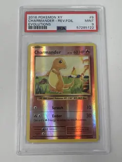 58725226 Charmander 2016 Pokemon XY Evolutions 9 Reverse Holo PSA 9 - Image 1