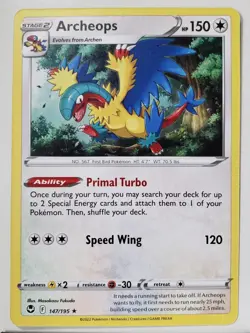 Archeops 147/195 Rare Non Holo DECK EXCLUSIVE PROMO Silver Tempest Pokemon Card - Image 1