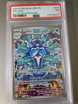 2023 POKEMON OBF EN-OBSIDIAN FLAMES ILLUSTRATION RARE #200 PALAFIN PSA 7 - Image 1