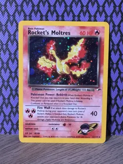 Pokemon Rocket's Moltres 12/132 Gym Heroes Holo Rare Unlimited English - Image 1